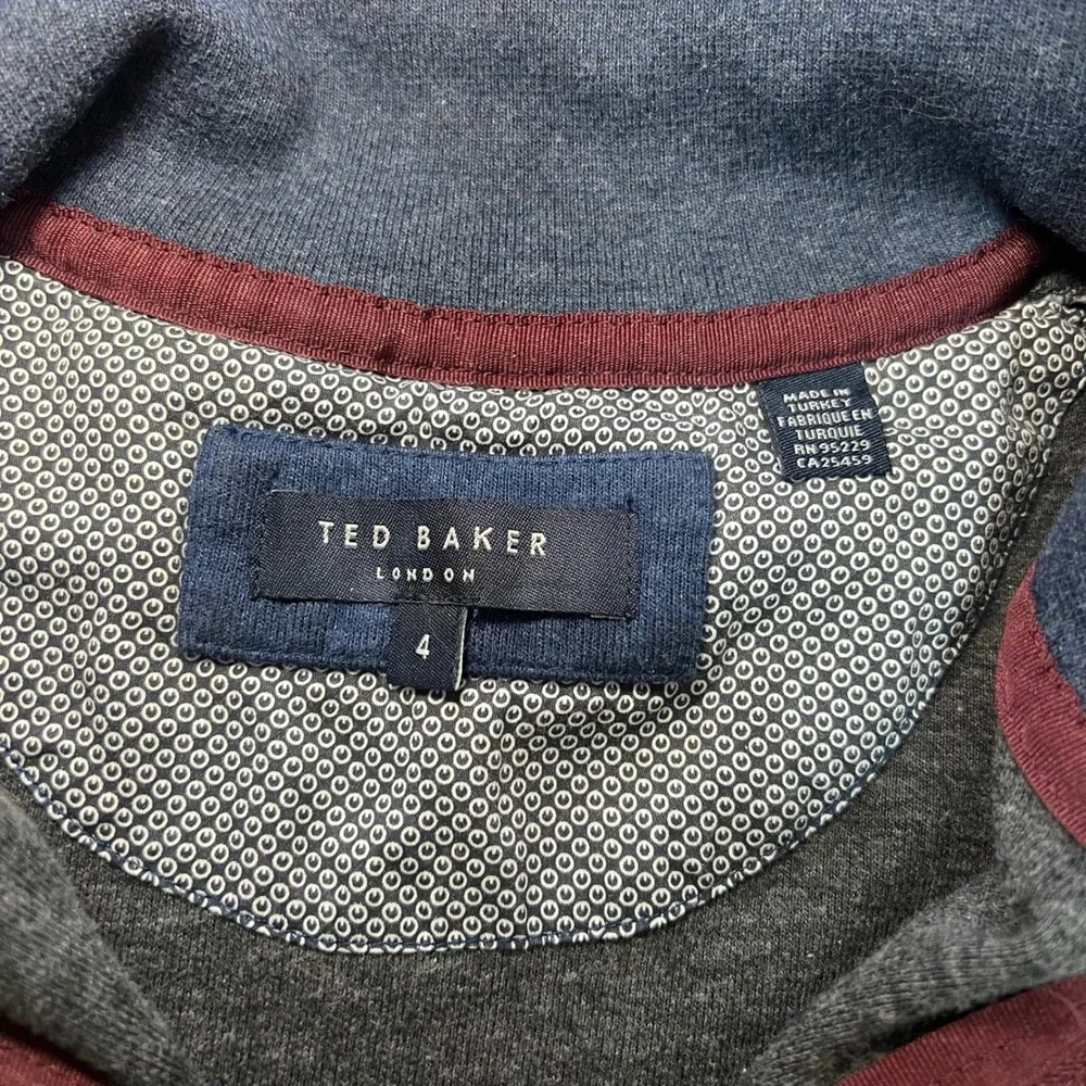 Ted Baker London Blue Quarter Zip Pullover Sweater Mens Size 4 Medium 1/4‎ Zip
